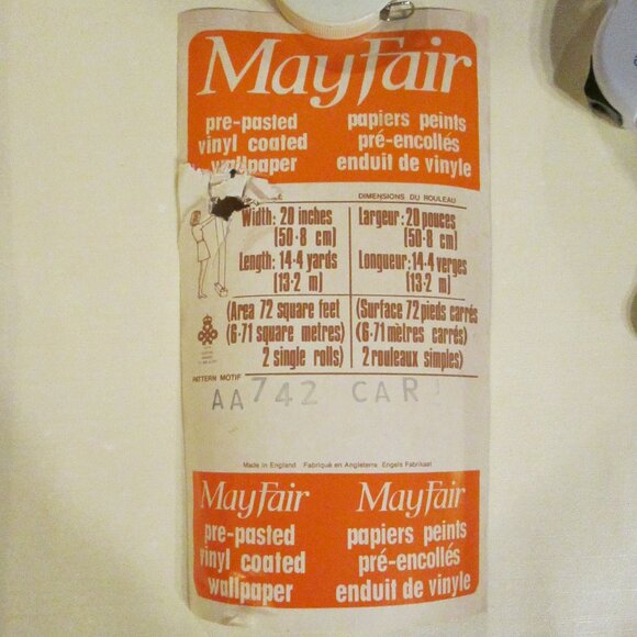 1970s Vintage Blue Floral Paisley Motif Wallpaper - Picture 5 of 9